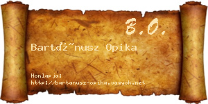 Bartánusz Opika névjegykártya